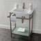 Kingston Brass VPB24187W18 24-Inch Ceramic Console Sink (1-Hole), White/Brushed Nickel VPB24187W18 - alternate 3